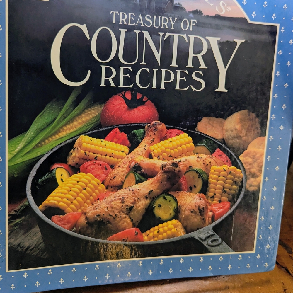 Treasury of Country Recipes Cookbook - Classic Home Kitchen Recipes (Blue)